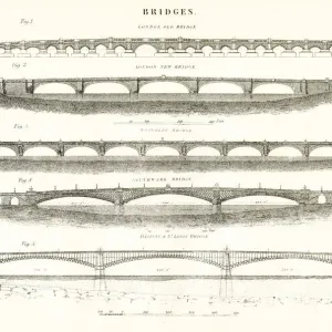 Bridges Engraving Print 1877