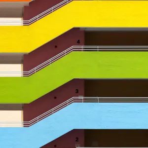 Bright and colourful building exterior