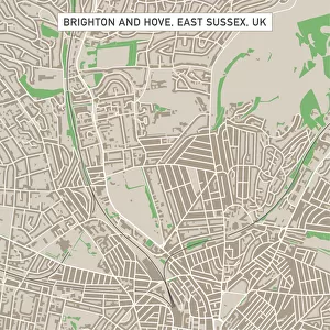 Brighton And Hove East Sussex UK City Street Map