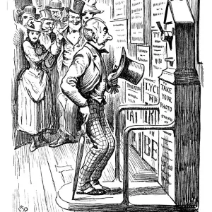British London satire caricatures comics cartoon illustrations: Automatic photo booth British London satire caricatures comics cartoon illustrations: Automatic photo booth