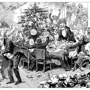 British London satire caricatures comics cartoon illustrations: Christmas party British London satire caricatures comics cartoon illustrations: Christmas party