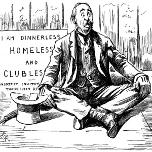 British London satire caricatures comics cartoon illustrations: Homeless and clubless British London satire caricatures comics cartoon illustrations: Homeless and clubless
