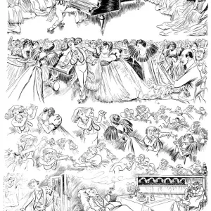 British London satire caricatures comics cartoon illustrations: Musical competition British London satire caricatures comics cartoon illustrations: Musical competition