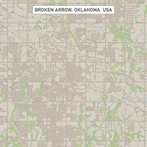Broken Arrow Oklahoma US City Street Map