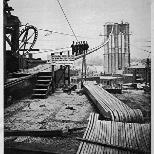 Brooklyn Bridge Under Construction