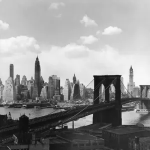Brooklyn Bridge Print, 1930s Brooklyn Bridge Print, 1930s
