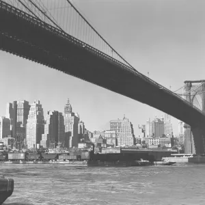 Brooklyn bridge and Manhattan skyline, New York City, USA, (B&W) Brooklyn bridge and Manhattan skyline, New York City, USA, (B&W)