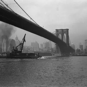 Brooklyn bridge and Manhattan skyline, New York City, USA, (B&W) Brooklyn bridge and Manhattan skyline, New York City, USA, (B&W)