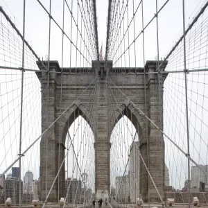 Brooklyn Bridge Print featuring Converging Suspension Cables Brooklyn Bridge Print featuring Converging Suspension Cables