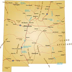 Brown isolated map of New Mexico