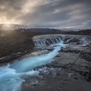 Bruarfoss blue waterfall Bruarfoss blue waterfall