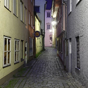 Buchdruckergasse alley, old town Memmingen, Unterallgaeu, Allgaeu region, Schwaben, Bavaria, Germany, Europe