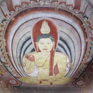 Buddha painting in the Dambulla cave temple