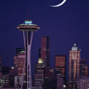 Seattle Metropolitan Night Skyline Print