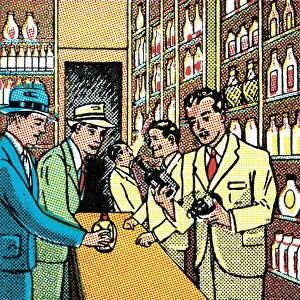 Businessmen Getting Bottles of Liquor