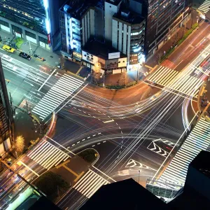 Busy crossing night Busy crossing night