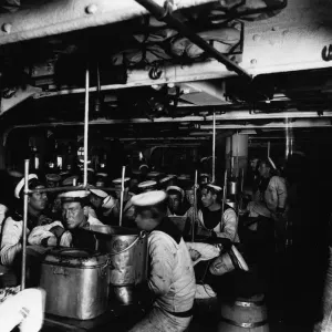 Busy Mess Deck Print circa 1896 Busy Mess Deck Print circa 1896