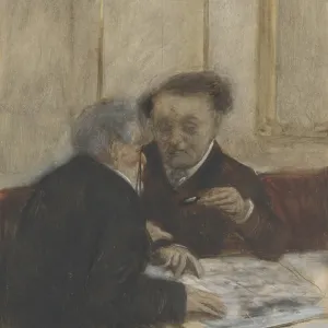 At the Café Châteaudun, c. 1870. Artist: Degas, Edgar (1834-1917) At the Café Châteaudun, c. 1870. Artist: Degas, Edgar (1834-1917)