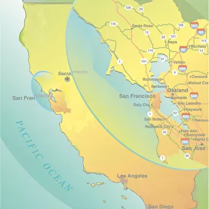 California map with San Francisco Bay Area inset