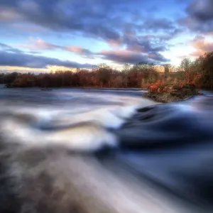 Campsie Linn waterfall on river tay Scotland Campsie Linn waterfall on river tay Scotland