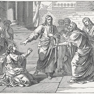 Canaanite Womans Faith (Matthew 15), wood engraving, published in 1877
