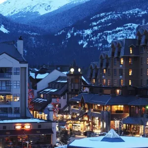 Canada, British Columbia, Whistler Village and mountains Canada, British Columbia, Whistler Village and mountains