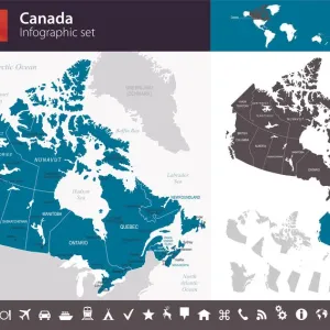 Canada - Infographic map - illustration Canada - Infographic map - illustration