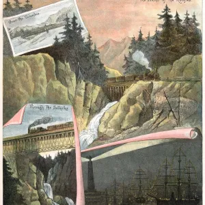 Canadian Pacific Railway and Suez Canal (Victorian illustration)