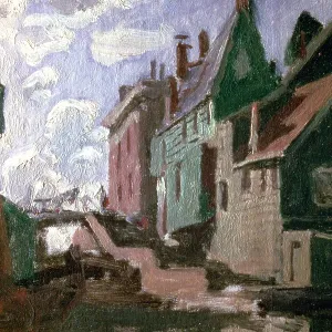 Canal at Zaandam, detail, 1871. Artist: Claude Monet Canal at Zaandam, detail, 1871. Artist: Claude Monet