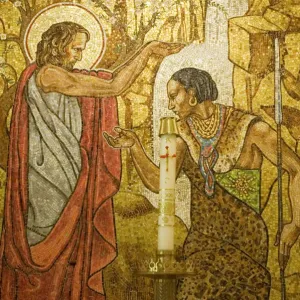 Close-Up Print of St. Mathews Cathedral Mosaic Painting Close-Up Print of St. Mathews Cathedral Mosaic Painting