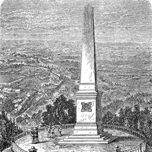 The Canossa Column on the Burgberg near Harzburg, Goslar District, Lower Saxony, Germany, in 1890, Historic, digital reproduction of an original 19th-century image