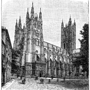 Canterbury Cathedral Antique Print Canterbury Cathedral Antique Print
