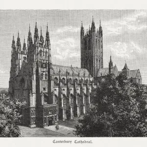 Canterbury Cathedral, Kent, England, wood engraving, published in 1897 Canterbury Cathedral, Kent, England, wood engraving, published in 1897