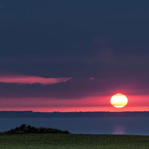Cape Arkona with Lighthouse at sunset, nahe Lohme, Rugen island, Rugen, Mecklenburg-Western Pomerania, Germany