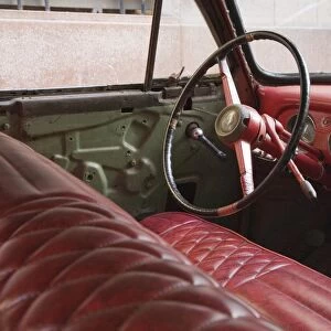 car, car interior, close up, color image, cuba, day, disrepair, drivers seat