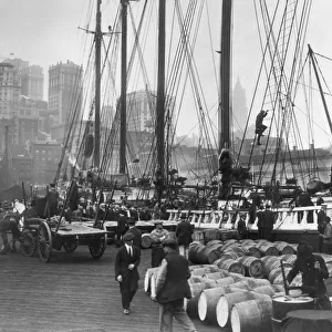Cargo Ship on the Fulton Street Dock