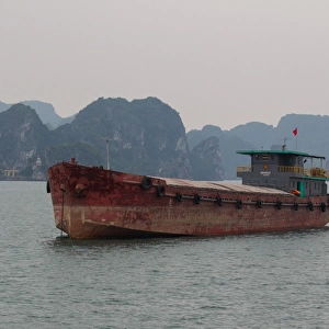 Cargo ship near Halong Bay