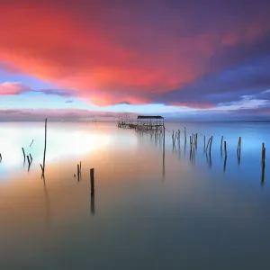 Carrasqueira pier built in traditional wooden stakes Carrasqueira pier built in traditional wooden stakes