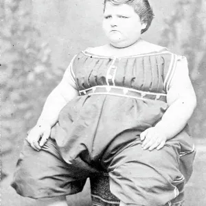 Carte de visite portrait of "300 Pound Girl" from Circus Sideshow, Carrie Akers, circa 1870s