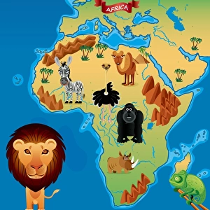 Cartoon map of Africa