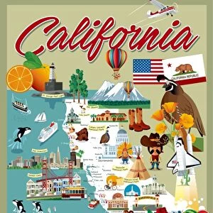 Cartoon map of California