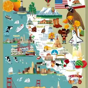 Cartoon map of California Cartoon map of California