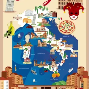 Cartoon map of ITALY Cartoon map of ITALY