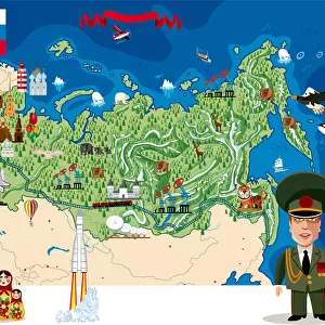 Cartoon map of Russia