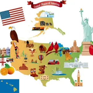 Cartoon map of USA Cartoon map of USA