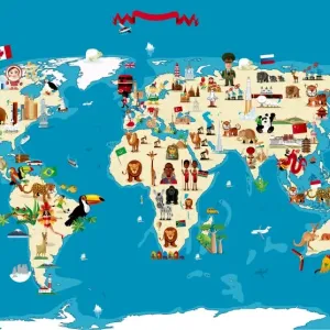 Cartoon map of World Cartoon map of World