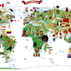 Cartoon map of World Cartoon map of World