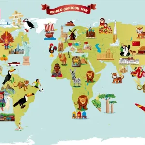 Cartoon map of World Cartoon map of World