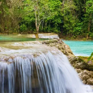 cascade, exterior views, little, luang prabang province, rain forest, tourist attractions cascade, exterior views, little, luang prabang province, rain forest, tourist attractions