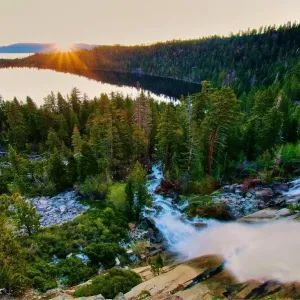 Cascade falls sunrise, Lake Tahoe Cascade falls sunrise, Lake Tahoe